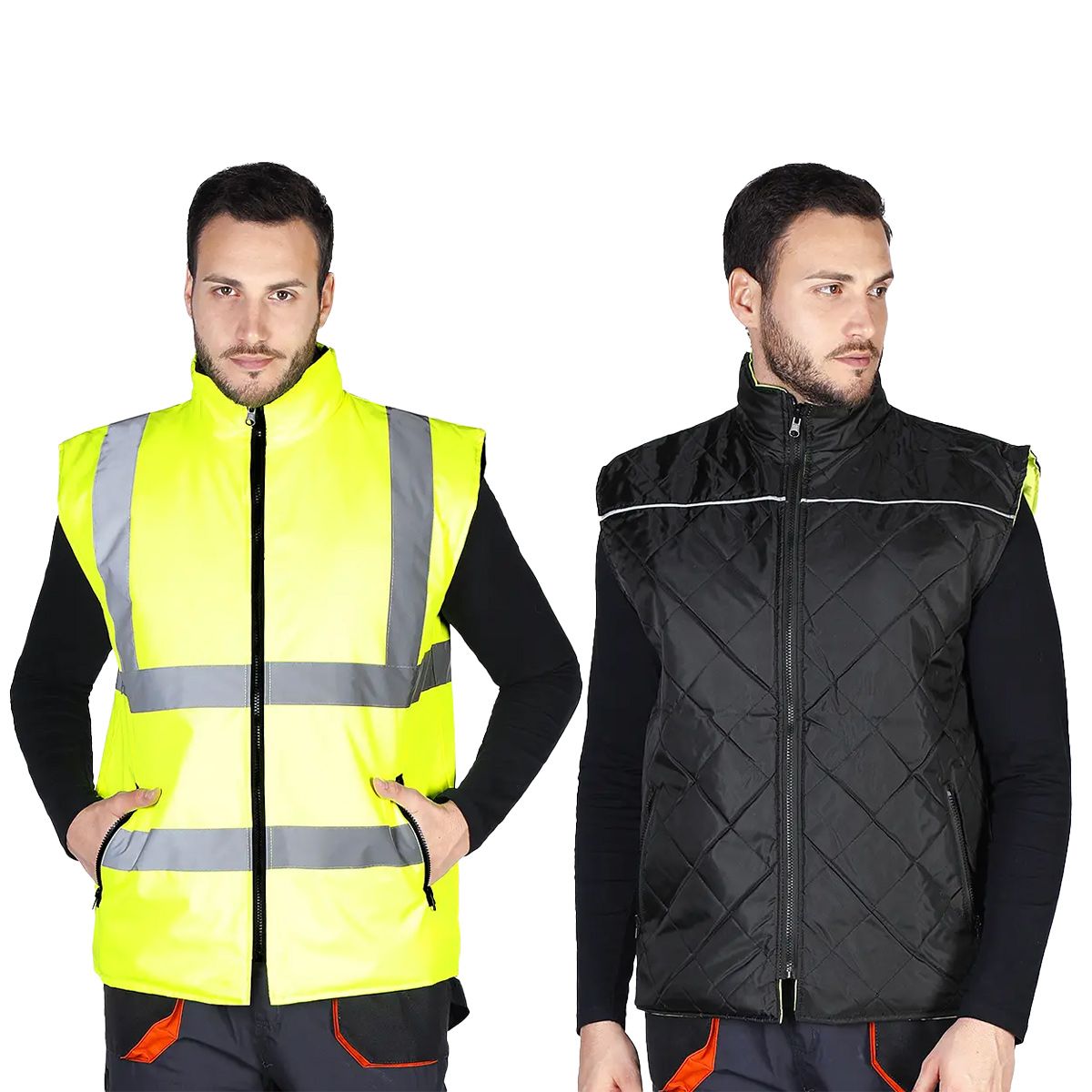 Reversibel refleksvest gul