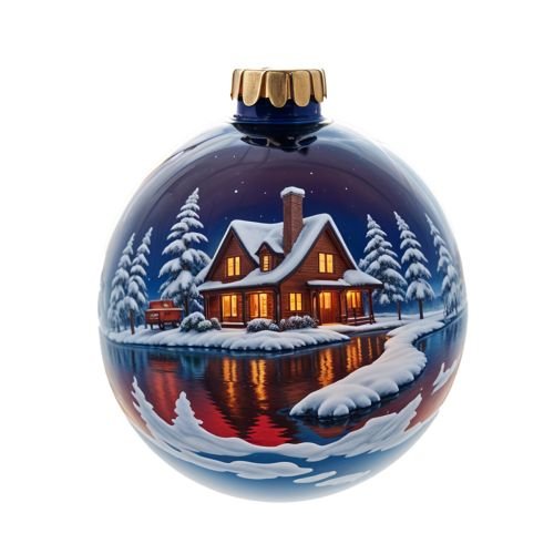 Julekule håndmalt i glass