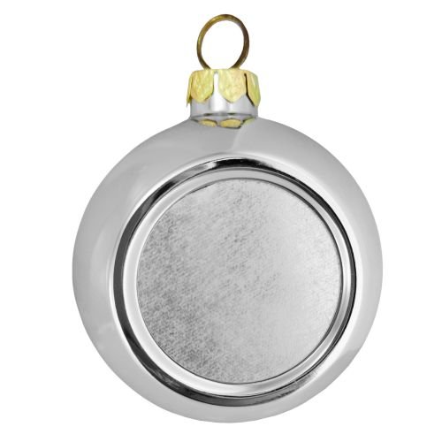 Julekule 60 mm med trykk flat side